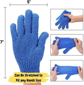 img 2 attached to 🧤 Sleek- Exfoliating Gloves, Pack of 4, Skin Exfoliator for Body, Shower Scrub Gloves, Exfoliating Body Scrub Gloves, Shower Accessories for Women, Exfoliation Mitt, Bath Gloves