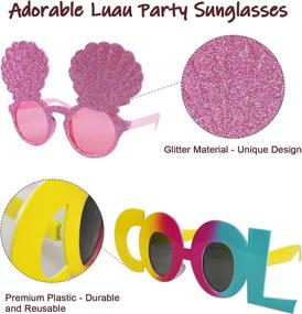 img 1 attached to 🌺 6Pcs Luau Party Sunglasses: Hawaiian Decorations for Kids & Adults - Tropical Summer Props for Photo Booth & Dress-Up Fun in Luau, Birthday, Bachelorette, and Wedding Parties