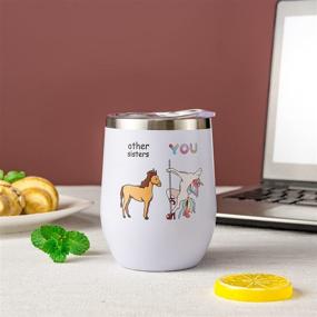 img 3 attached to 🎁 Crisky Sister Gifts - Best Birthday Gifts for Soul Sister, Big Sister, Little Sister, Sister-in-Law, Bestie, BFF - 12 oz Tumbler with Lid and Straw