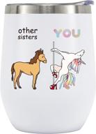 🎁 crisky sister gifts - best birthday gifts for soul sister, big sister, little sister, sister-in-law, bestie, bff - 12 oz tumbler with lid and straw logo