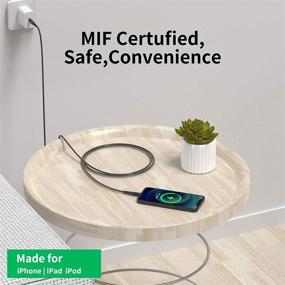 img 3 attached to 🔌 Кабель USB C к Lightning длиной 6 футов Apple MFI Certified [2 шт.] Быстрая зарядка для iPhone 12/11/Pro/Pro Max/Mini/Air Pods Pro/iPad (Черный)