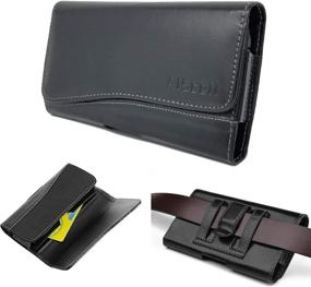 img 4 attached to AISCELL Black Belt Loop Wallet Pouch For Moto G Fast