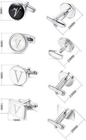 img 3 attached to 🔥 LOYALLOOK Engraved Alphabet Cufflinks - Men's Accessories: Cuffs, Shirt Studs, & Tie Clips