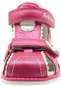 img 2 attached to 👞 Ahannie Toddler Orthopedic Sandals - Double Adjustable Strap Closed-Toe Sandals with Arch Support for Boys and Girls, Ideal Kids Summer Sandals