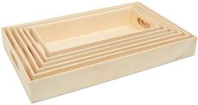img 4 attached to 🔨 Woodpeckers Unfinished Wood Nesting Trays: 2 Sets of 6 Trays for Crafting, Resin, Organizing, DIY Décor, and Montessori Activity