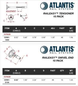 img 1 attached to 🔩 Atlantis Rail Easy System: Swivel Terminating End / Turnbuckle (10 Pack) and Cable Tensioner-Flat (10 Pack) - Optimal Cable Railing Accessories