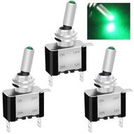 high quality twidec rocker lighted toggle switch - 3pcs set, 12v/20a, heavy duty, green led illuminated - ideal for racing cars, automative & auto applications logo