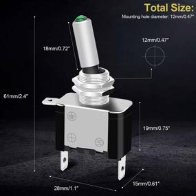 img 3 attached to High Quality Twidec Rocker Lighted Toggle Switch - 3pcs Set, 12V/20A, Heavy Duty, Green LED Illuminated - Ideal for Racing Cars, Automative & Auto Applications