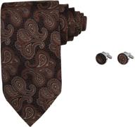 👔 stylish men's silk tie and cufflinks set: y&g fashion patterns neckwear with box - 2pt logo
