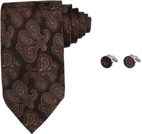 img 4 attached to 👔 Stylish Men's Silk Tie and Cufflinks Set: Y&G Fashion Patterns Neckwear with Box - 2PT