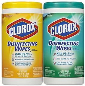 img 4 attached to 🍋 Fresh Scent/Citrus Blend Disinfecting Wipes, 7 x 8, 75/Canister, 2/Pack