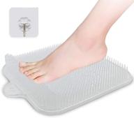 🚿 shower foot scrubber massager, acupressure mat for relaxing acupressure therapy, relief from tired feet and foot pain, non-slip suction cups, exfoliating bristles, boosts circulation (clear, 9.5 x 9.5 inches) logo