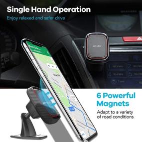 img 3 attached to 📲 Enhanced Magnetic Phone Car Mount with 6 Strong Magnets - Compatible with iPhone 11, Samsung, LG, All Smartphones/Mini Tablets - 360°Rotation Stick Car Phone Mount