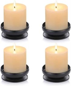 img 4 attached to Decorative Iron Spike Candle Holder – Elegant 4-Piece Set for LED & Wax Candles, Weddings, and Spa