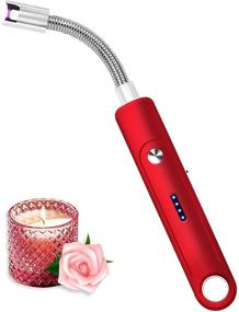 img 4 attached to Enhanced USB Candle Lighter with Upgraded LED Battery Display - Long-lasting Rechargeable Lighter for Grilling, BBQs, Fireworks (Red)