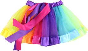 img 1 attached to 🌈✨ Jastore Girls Rainbow Tutu Skirt Dance Dress with Ruffle Layers and Tiered Design - Perfect for Clubwear