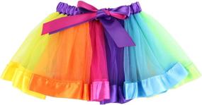 img 2 attached to 🌈✨ Jastore Girls Rainbow Tutu Skirt Dance Dress with Ruffle Layers and Tiered Design - Perfect for Clubwear