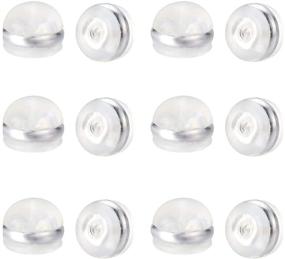 img 3 attached to 💍 Fomissky Clear Rubber Earring Backs - Secure Silicone Replacements for 6 Pairs of Hook Stud Earrings, White Gold Plated