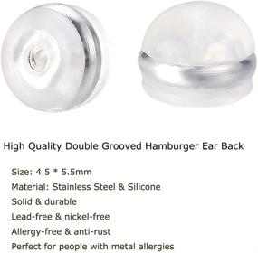 img 2 attached to 💍 Fomissky Clear Rubber Earring Backs - Secure Silicone Replacements for 6 Pairs of Hook Stud Earrings, White Gold Plated