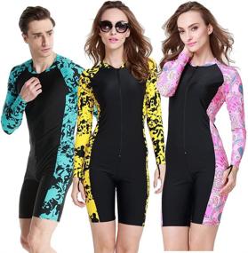 img 2 attached to 🏊 Ultimate Protection: Upf50 1mm Long Swimming Wetsuit for Women and Men - Ideal for Windsurfing, Diving, Surfing, and Swimming