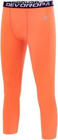 img 4 attached to DEVOROPA Boys Leggings: Quick-Dry Compression Pants for Youth Sports & Basketball Base Layer