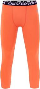 img 3 attached to DEVOROPA Boys Leggings: Quick-Dry Compression Pants for Youth Sports & Basketball Base Layer