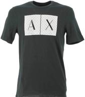 👕 мужская черная футболка armani exchange с круглым вырезом - стильная мужская одежда логотип