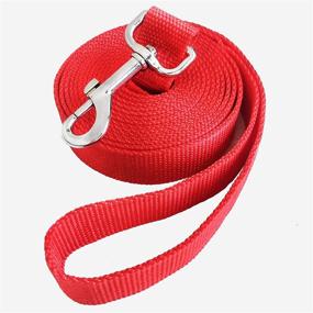 img 4 attached to Jackpet Dog Lead: Strong Belt Long Line Leash, 10 Ft Red - Perfect for Outdoor Training of Medium to Large Puppies