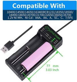 img 2 attached to Universal 2-Slot Charger for 21700, 18650, 26500, 22650 🔋 Batteries & More - NiMH, NiCd, AA, AAA, C, SC, F6