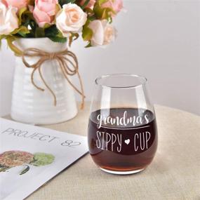 img 3 attached to 🍷 Grandma’s Sippy Cup Stemless Wine Glass: Perfect for Women, Grandma, Mother, New Grandma, Grandma Again, Grandmother. Funny 15 Oz Wine Glass for Mother's Day, Birthday, Christmas.