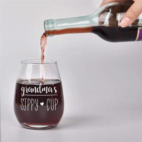 img 1 attached to 🍷 Grandma’s Sippy Cup Stemless Wine Glass: Perfect for Women, Grandma, Mother, New Grandma, Grandma Again, Grandmother. Funny 15 Oz Wine Glass for Mother's Day, Birthday, Christmas.