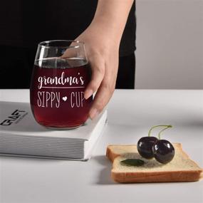 img 2 attached to 🍷 Grandma’s Sippy Cup Stemless Wine Glass: Perfect for Women, Grandma, Mother, New Grandma, Grandma Again, Grandmother. Funny 15 Oz Wine Glass for Mother's Day, Birthday, Christmas.