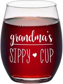 img 4 attached to 🍷 Grandma’s Sippy Cup Stemless Wine Glass: Perfect for Women, Grandma, Mother, New Grandma, Grandma Again, Grandmother. Funny 15 Oz Wine Glass for Mother's Day, Birthday, Christmas.