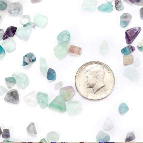 img 3 attached to Bofanio 1.1 lb Fluorite Chips Stone Crushed Crystal Quartz Pieces Irregular Shape Tumbled Stones Raw Gems Beads Filler Colored Decorative Rocks for Aquarium, Vases, Plants, Crafts - 500g/Bag