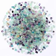 bofanio 1.1 lb fluorite chips stone crushed crystal quartz pieces irregular shape tumbled stones raw gems beads filler colored decorative rocks for aquarium, vases, plants, crafts - 500g/bag logo