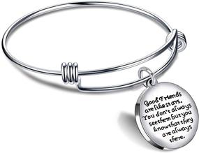 img 4 attached to Lauhonmin Expandable Bangle Bracelet - Appreciating the Eternal Bond of Good Friends Like Celestial Stars