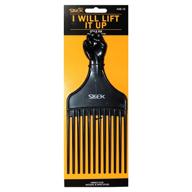 🔸 firstline sleek (1) 3" wide i will lift it up style pik - black hair comb for effortless detangling, lifting & styling of natural & afro hair logo