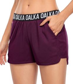 img 4 attached to 🩳 Oalka Women's Fitness Running Shorts with Side Pockets - Workout Athletic Gym Shorts