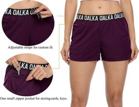 img 2 attached to 🩳 Oalka Women's Fitness Running Shorts with Side Pockets - Workout Athletic Gym Shorts