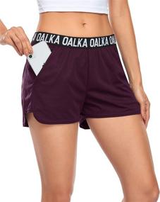 img 1 attached to 🩳 Oalka Women's Fitness Running Shorts with Side Pockets - Workout Athletic Gym Shorts