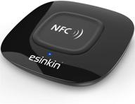 esinkin wireless bluetooth receiver with nfc technology, hd audio adapter 4.0 for home stereo music streaming system with 3.5mm aux and rca logo