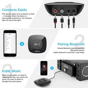 img 2 attached to Esinkin Wireless Bluetooth Receiver with NFC Technology, HD Audio Adapter 4.0 for Home Stereo Music Streaming System with 3.5mm AUX and RCA