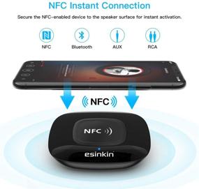 img 1 attached to Esinkin Wireless Bluetooth Receiver with NFC Technology, HD Audio Adapter 4.0 for Home Stereo Music Streaming System with 3.5mm AUX and RCA