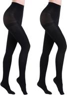 👖 enhance your style with 2 pairs of control top 40d nylon leggings: semi opaque tights for women logo