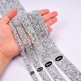 img 3 attached to Sparkling Rhinestone Ribbon Roll - BlinginBox 5 Yard 1cm Width Mesh Wrap for Bling Arts, Crafts & Event Decorations (Crystal AB)
