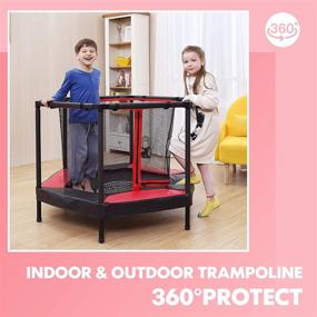 img 3 attached to 🤸 Safe and Fun AOKCOS 48” Trampoline for Kids - Indoor & Outdoor Play, Jump Sports, Foam Handle, Padded Cover, RT122