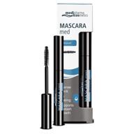 medipharma cosmetics waterproof black mascara: smudge-proof, paraben-free volumizing mascara for sensitive eyes and eyelash growth - best natural eye makeup logo