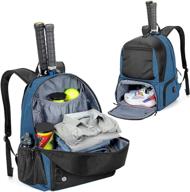 🎾 dsleaf tennis backpack - holds 2 rackets, tennis bag with separate ventilated shoe compartment for mens 13+ shoes logo