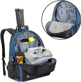 img 2 attached to 🎾 DSLEAF Tennis Backpack - Holds 2 Rackets, Tennis Bag with Separate Ventilated Shoe Compartment for Mens 13+ Shoes