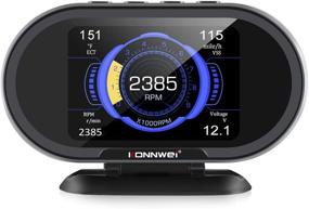 img 4 attached to 🚗 KONNWEI KW206 Car OBD2 HUD Digital Meter RPM Gauge - All-in-One Smart OBD Speedometer with Trip Computer, Tachometer, Water Temperature, Fuel Pressure Tester for 1996 and Newer Cars